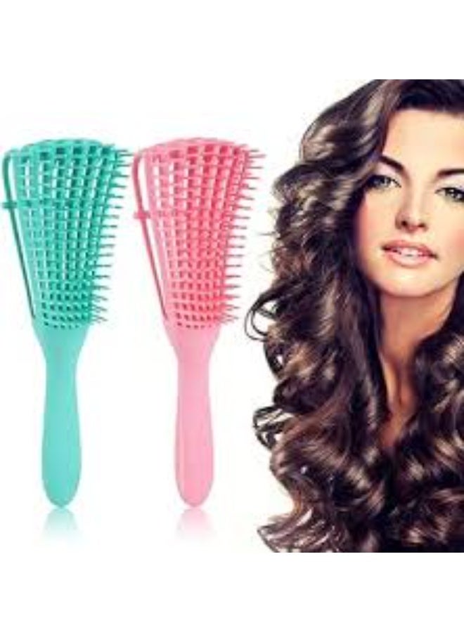Flexible Hair Brush with Adjustable Clip for Effortless Detangling – Perfect for Curly, Wavy, Dry, and Wet Hair – Gentle Styling Brush, Single Piece, Multi-Color - Image 5