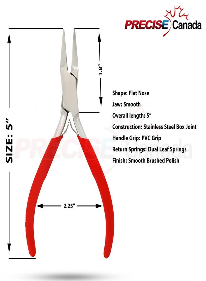 PRECISE CANADA Flat Nose Pliers 5 Inch Smooth Jaw Pliers for Jewelry Making, Wire Wrapping Bending - Image 4