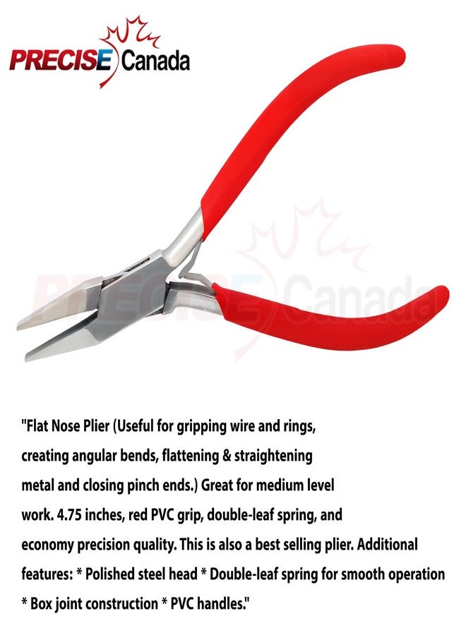 PRECISE CANADA Flat Nose Pliers 5 Inch Smooth Jaw Pliers for Jewelry Making, Wire Wrapping Bending - Image 2