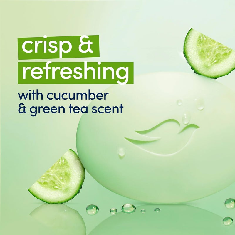 Dove Cool Moisture Beauty Bar Soap with Cucumber & Green Tea Scent - 2 Bars (3.75 oz each) for Refreshing Skin - Image 5