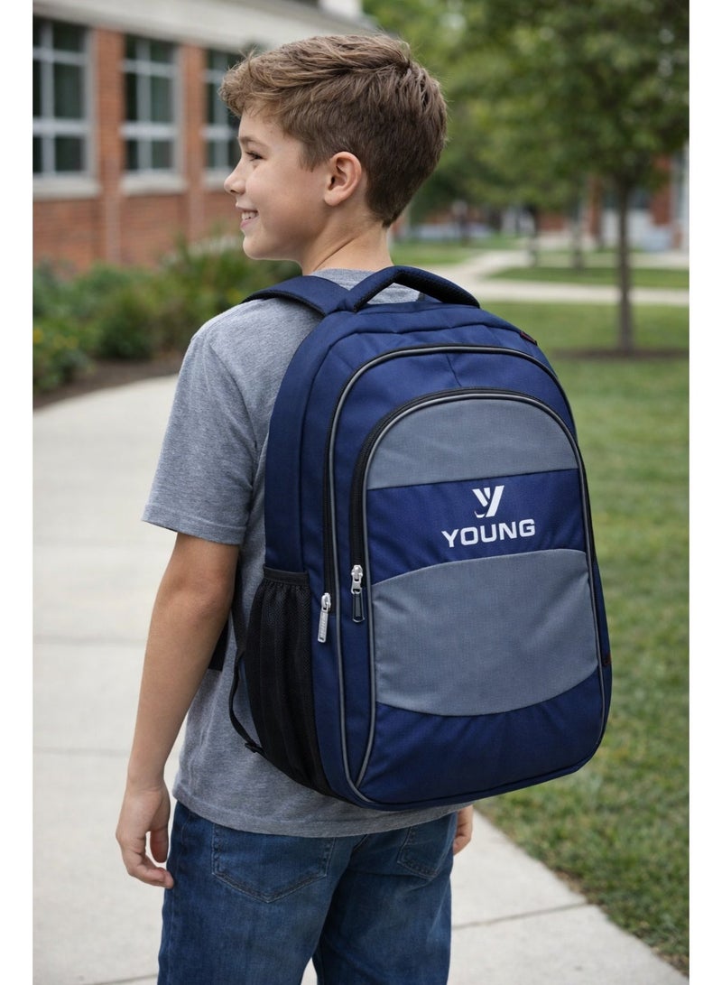 Large Capacity Multi-Compartment School & Travel Backpack â€“ Durable Everyday Laptop Backpack with Padded Shoulder Straps and Side Pockets - Image 4