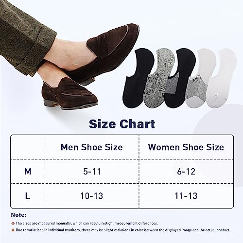 SIXDAYSOX Black Men's No Show Socks - 6 Pairs Invisible Low Cut Non Slip Socks for Loafers, Sneakers & Casual Shoes - Size 5-11 - Image 5