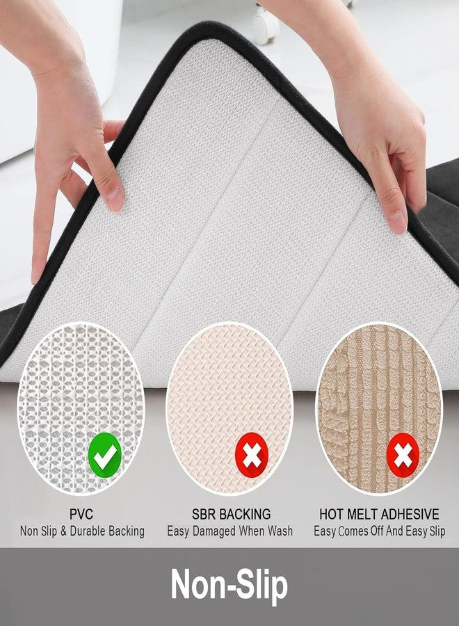 BHAVYAM Memory Foam Water Absorbent mats for Bathroom Door mats for Home Entrance and Near Bathroom Anti Slip Big Size Water Soaking Bath mat Rug Carpet (1 pcs) (80 * 50 CM, Black) - Image 3