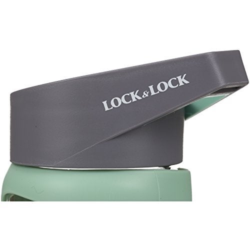 LocknLock X Shape Silicone Heat Resistant Borosilicate Glass Sports Water Bottle, 17 oz, Green - Image 3