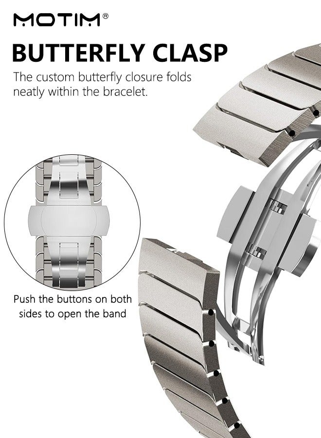 Apple Watch Metal Band for Ultra 2 iWatch Series, 49mm 46mm 45mm 44mm 42mm, Adjustable Men and Women Metal Replace Strap, Compatible with Apple Watch SE 10/9/8/7/6/5/4/3/2/1