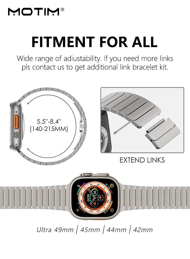 Apple Watch Metal Band for Ultra 2 iWatch Series, 49mm 46mm 45mm 44mm 42mm, Adjustable Men and Women Metal Replace Strap, Compatible with Apple Watch SE 10/9/8/7/6/5/4/3/2/1