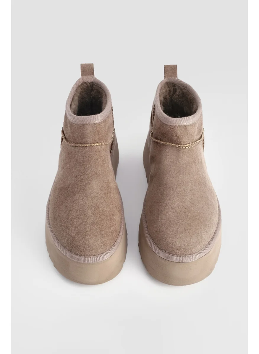 MARJIN Women's Thick Sole Fur Half Boots Tefis