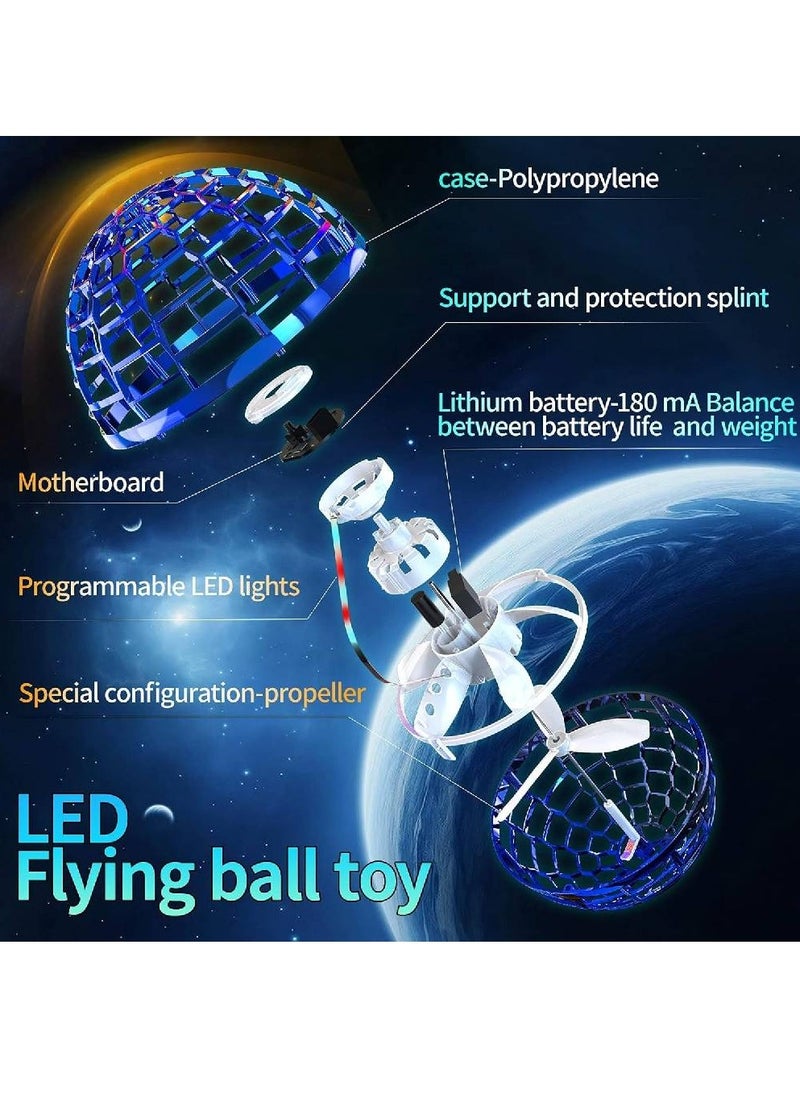 GENNEXT Flying Ball Toys, Flying Orb Hover Ball, 360° Rotating Cool Fidget Toys, Mini Drone Flyorb Toy with Built-in RGB Light Gift Safe for Kids Adults Magic Flying Toys Outdoor Indoor  - Image 2