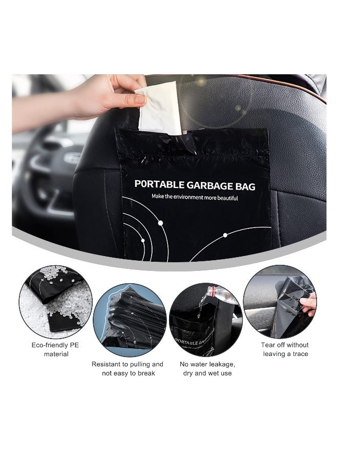 Disposable Trash Bags for Cars, 40 Pack Vomit Bags, Portable Drawstring, Paste Dual-Use Self Adhesive Cleaning Bags, Easy Stick on and Hanging, for Cars Kitchens Bedrooms Travel Office (Black) - Image 4