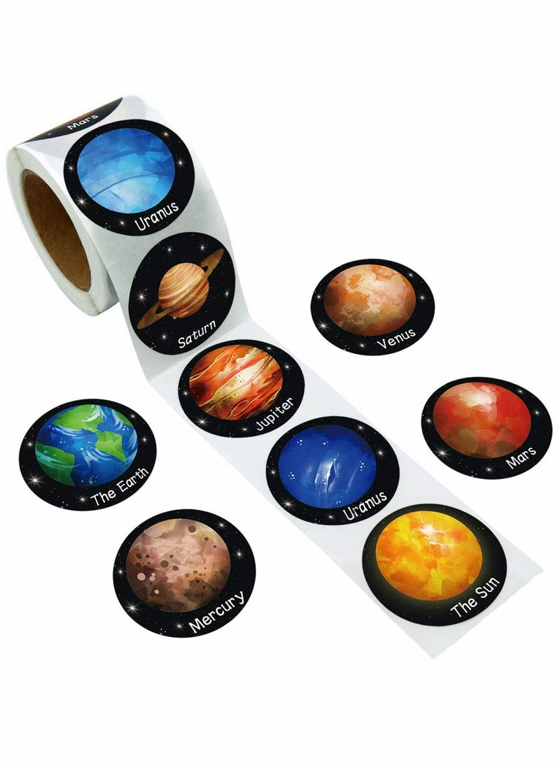 SYOSI Stickers, Solar System Stickers, Realistic Stickers, Planet Outer Space Stickers, 500 Pcs Per Roll - Image 1