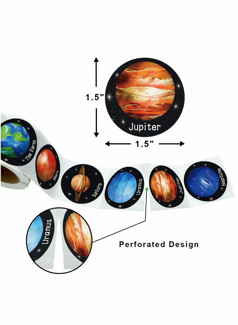 SYOSI Stickers, Solar System Stickers, Realistic Stickers, Planet Outer Space Stickers, 500 Pcs Per Roll - Image 3