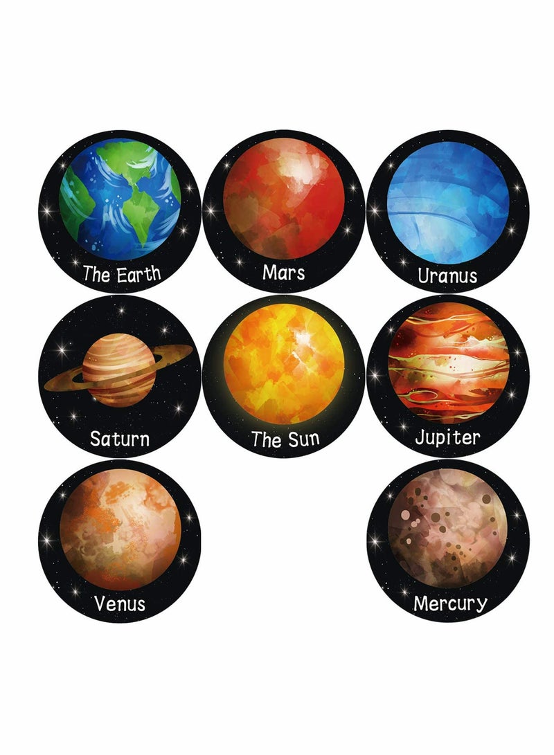 SYOSI Stickers, Solar System Stickers, Realistic Stickers, Planet Outer Space Stickers, 500 Pcs Per Roll - Image 2