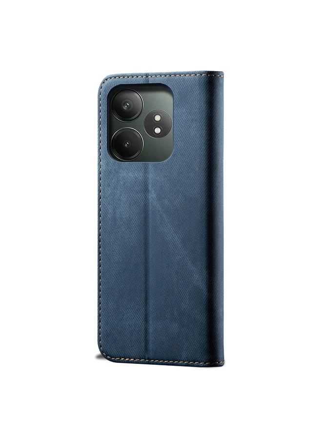 اس-توب جراب هاتف Realme GT 6T 5G Global Denim Texture Flip Leather - Image 3
