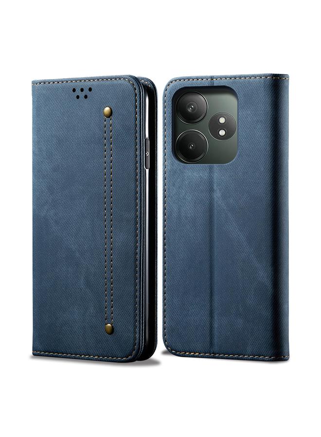 اس-توب جراب هاتف Realme GT 6T 5G Global Denim Texture Flip Leather - Image 1