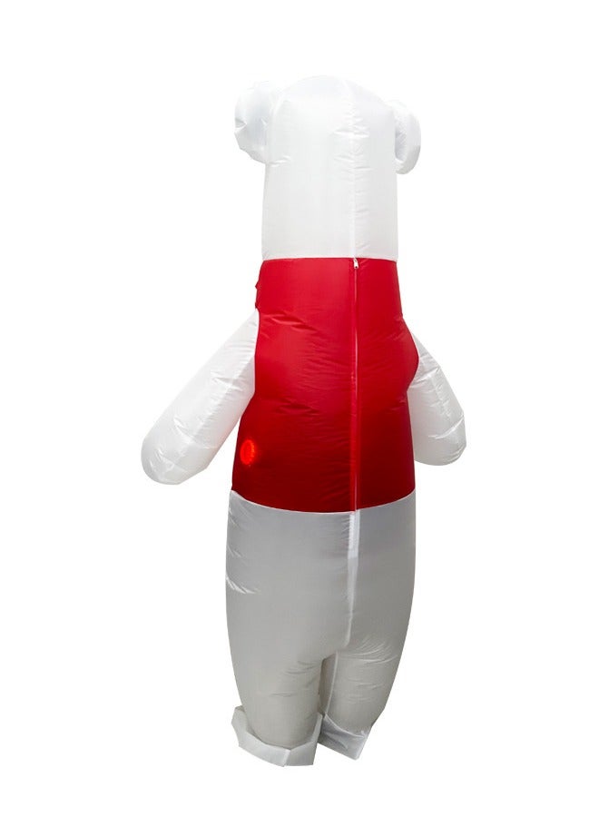 Inflatable Costume Full Body Suit Blow Up Costume for Adult White/Red - Image 4
