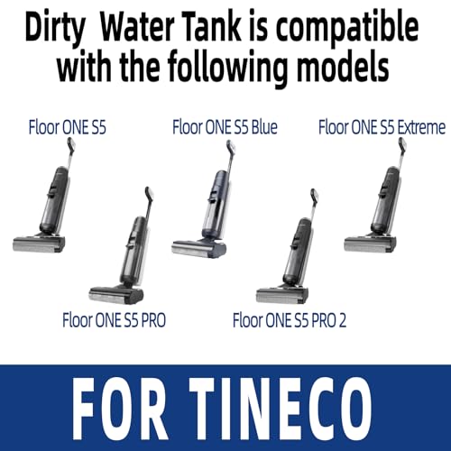 440934 Dirty Water Tank Compatible for Tineco Floor ONE S5/Floor ONE S5 Blue/Floor ONE S5 Extreme/Floor ONE S5 PRO/Floor ONE S5 PRO 2 Models. Smart Wet/Dry Vacuum Cleaners Accessories Parts, 0.72L. - Image 2