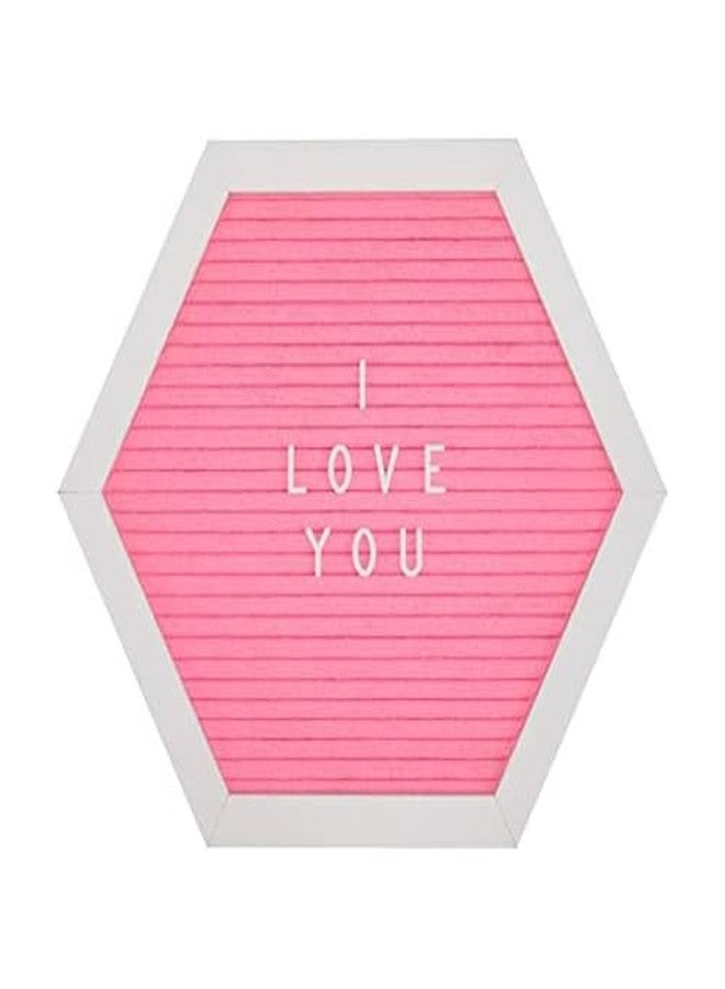 Melannco Felt Letter Board, Hexagonal, with Letters & Numbers, for Announcements, Pink & White - Image 1