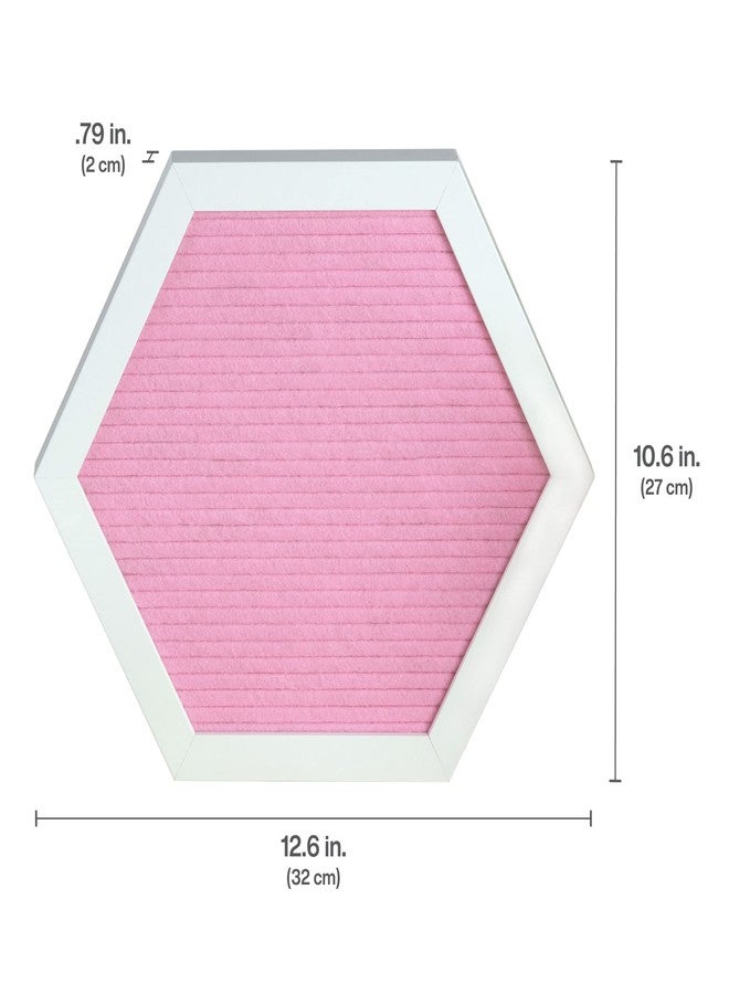 Melannco Felt Letter Board, Hexagonal, with Letters & Numbers, for Announcements, Pink & White - Image 2