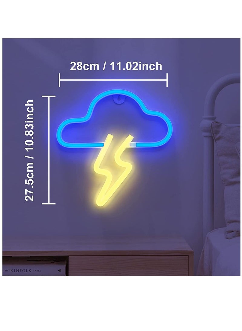 Neon Sign LED Cloud Lightning Shape Light Wall Decor Battery or USB Powered Yellow - pzsku/Z9D9079A2B81BA900EA83Z/45/_/1650615254/2afd5ca8-7da0-4103-8af7-265da2f187cb