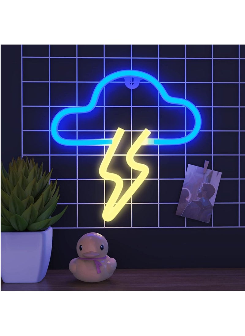 Neon Sign LED Cloud Lightning Shape Light Wall Decor Battery or USB Powered Yellow - pzsku/Z9D9079A2B81BA900EA83Z/45/_/1650615255/0c8e3ced-f27d-4661-b3e9-96c7aef0d327