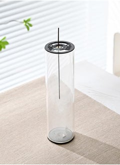 Glass Incense Holder, Incense Holder for Sticks with Ash Catcher, Fireproof Incense Burner for Aromatherapy Meditation Yoga Spa Room Decor No Mess Incense Holder Black