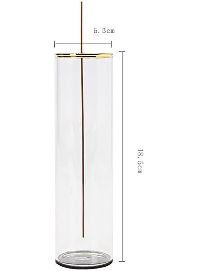 Generic - Glass Incense Holder, Incense Holder for Sticks with Ash Catcher, Fireproof Incense Burner for Aromatherapy Meditation Yoga Spa Room Decor No Mess Incense Holder Black - Image 1