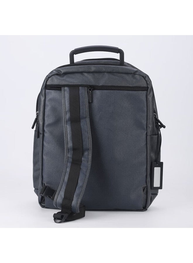 Lexon Men's Backpack, 15.6-inch Business Laptop Bag, Double Compartment Backpack, Casual School Bag, Pu Leather, Blue - Image 2