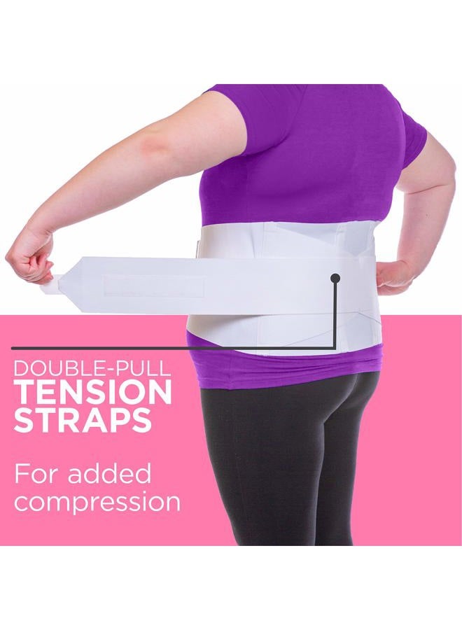 BraceAbility Plus Size Women's Back Brace for Female Lower Back Pain - Extra Large Overweight Ladies Soft White Elastic Lumbar Compression Support Belt Girdle is Discreet Under Clothes (X-Large) - Image 3