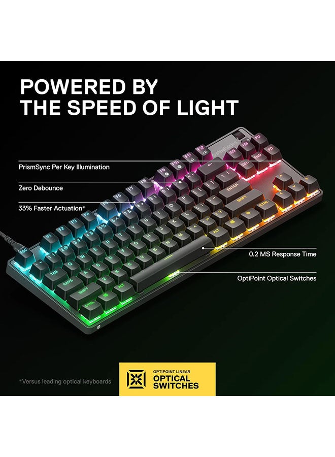 steelseries APEX 9 TKL  Gaming Keyboard, Linear OptiPoint Optical Switches, 5 Custom Profiles, 100M Keypresses, Per Key RGB Illumination, US English, Black | 64847 - Image 3