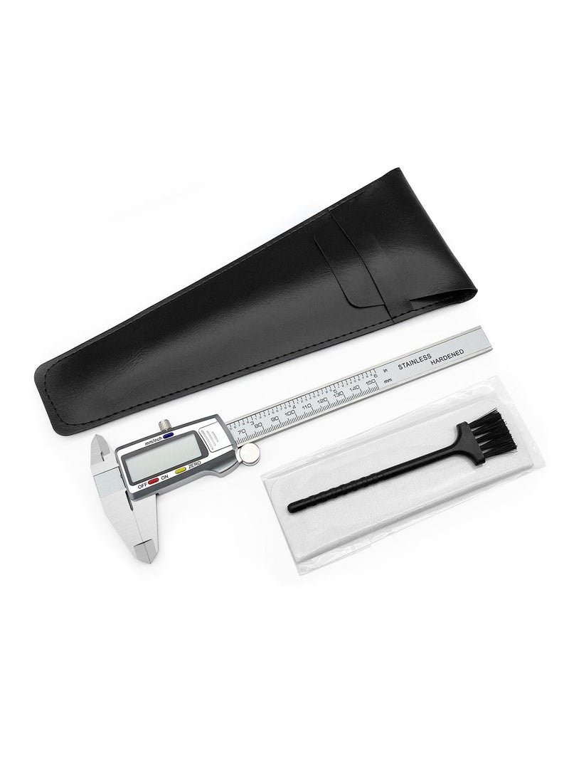 Syarme Digital Caliper, High Precision Stainless Steel Vernier Caliper 150mm Digital Micrometer, Large LCD Screen MM/Inch Switch at Will, Includes Storage Box, Cleaning Brush and Cleaning Cloth  - Image 1