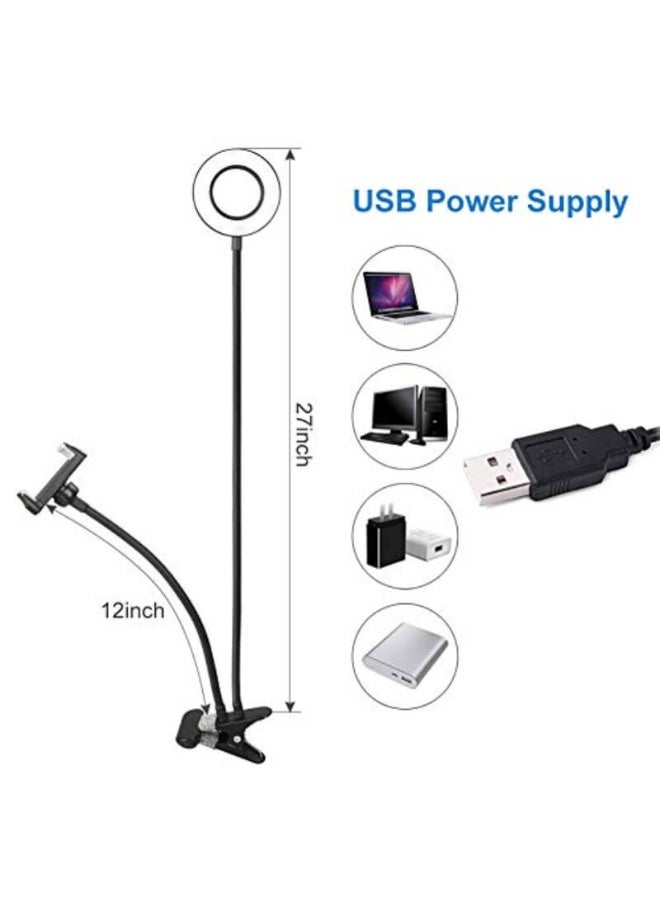 Selfie Ring Light with Phone Holder & Flexible Arm – 2-in-1LED Light with 3 Color Modes and 10-Level Adjustable Brightness, Perfect for Makeup, TikTok, Live Streaming, Video Calls & Photography - Image 5