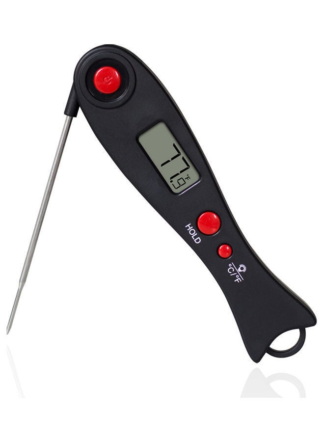 نيبمينينت مقياس حرارة لحوم الشواء بقراءة فورية مع إضاءة خلفية وشاشة LCD ومسبار قابل للطي ومزود بخاصية الذاكرة المغناطيسية الخلفية أسود 16.3*2.6*4.2سم - Image 5