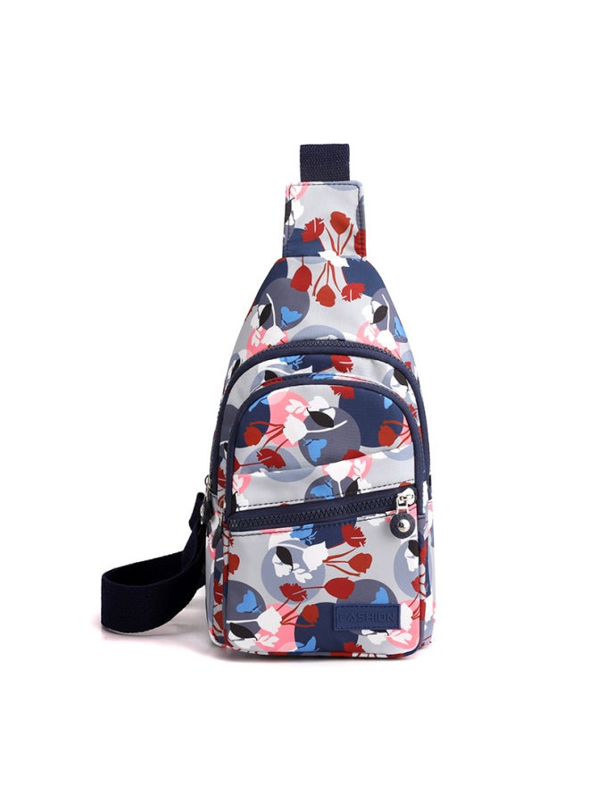 Chest Bag Women's Casual Travel Shoulder Bag Lightweight Nylon Cloth Bag Fashion Korean Style Chest Bag Messenger Bag Backpack-Color:Ginkgo Leaf - Image 1