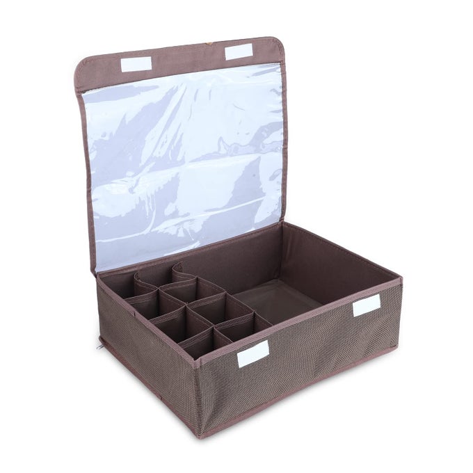 FOLDABLE CLOTH STANDARD STORAGE BOX CUBE BASKET BINS CONTAINERS DIVIDER WITH DRAWERS FOR UNDERWEAR BRAS SHIRT SOCKS TIES SCARVES HOMEWARES AND ACCESSORIE 1