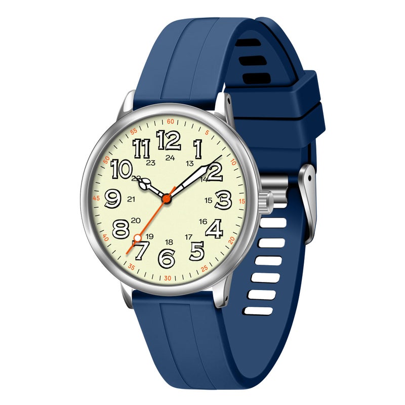 Asan Ge Mens Analog Watch 3ATM Waterproof 24H Luminous Dial ScratchResistant Mineral Glass Japanese Quartz Movement Comfortable Silicone Strap Ideal for Daily Wear Work Outdoor Activities - Image 2