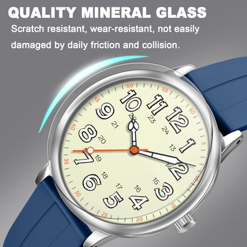 Asan Ge Mens Analog Watch 3ATM Waterproof 24H Luminous Dial ScratchResistant Mineral Glass Japanese Quartz Movement Comfortable Silicone Strap Ideal for Daily Wear Work Outdoor Activities - Image 3
