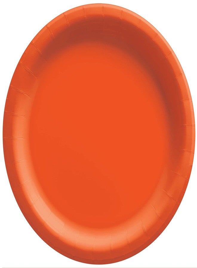Amscan Orange Peel Round Paper Plates - 8 1/2" - Pack of 20 - Image 1