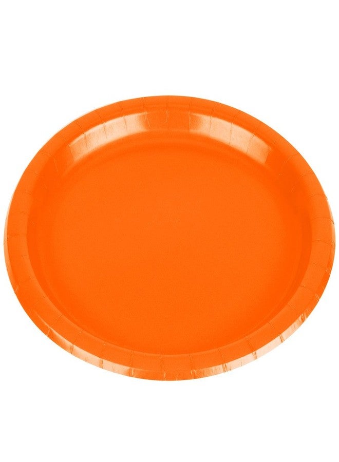 Amscan Orange Peel Round Paper Plates - 8 1/2" - Pack of 20 - Image 2