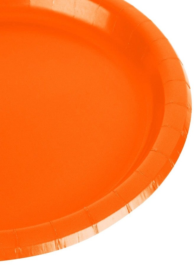 Amscan Orange Peel Round Paper Plates - 8 1/2" - Pack of 20 - Image 3