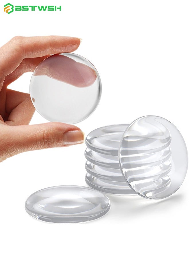 BSTWSH - Wall & Door Handle Stopper 5CM Set. 6 Pieces of Clear Rubber Door Knob, Round Wall Shield Cushion, Quiet Wall Protector for Door Handle, Guard Door Bumper Silencer Self - Adhesive - Image 1
