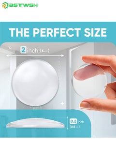 BSTWSH Wall & Door Handle Stopper 5CM Set. 6 Pieces of Clear Rubber Door Knob, Round Wall Shield Cushion, Quiet Wall Protector for Door Handle, Guard Door Bumper Silencer Self - Adhesive  - Image 3