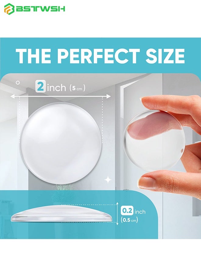 BSTWSH - Wall & Door Handle Stopper 5CM Set. 6 Pieces of Clear Rubber Door Knob, Round Wall Shield Cushion, Quiet Wall Protector for Door Handle, Guard Door Bumper Silencer Self - Adhesive - Image 1