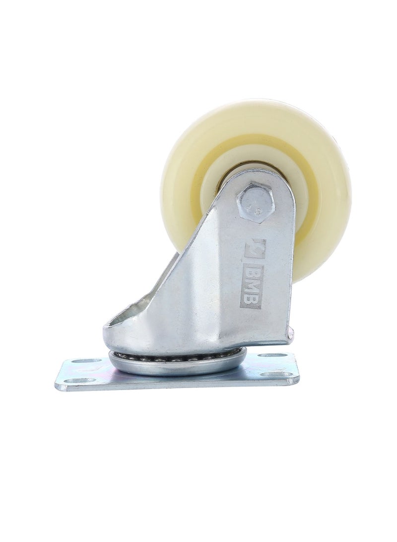 بي إم بي تولز طقم عجلات متحركة من البولي بروبيلين مع كرة مزدوجة مكون من قطعتين - 125 ملم - أبيض - Image 2