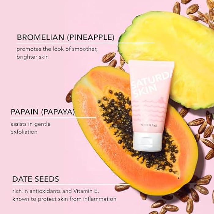 Saturday Skin Rub-A-Dub Refining Peel Gel Facial Cleansing Gels, Facial Polishes Washes with Natural Fruit Enzymes, Gentle Exfoliator Scrub for All Skin Types, Korean Skin Care (2.53 Fl. Oz. (75ml)) - Image 3