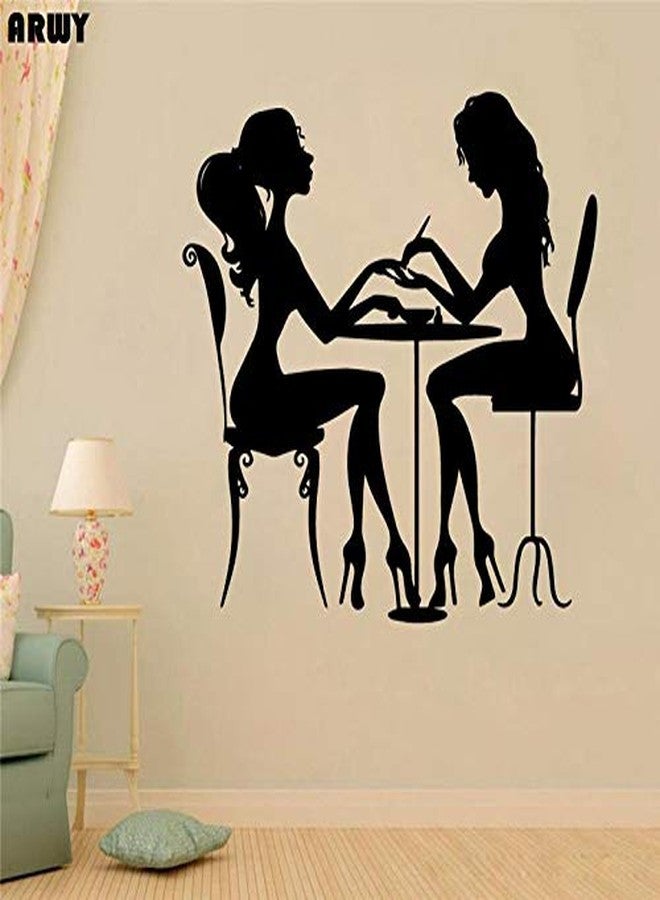 ARWY® Salon Wall Stickers Nail Beauty Salon Vinyl Removable Wall Sticker Wall Decor Art Wall Decals Nail Salons Decoration Accessories Stickers Mural Size (59X76 cm)