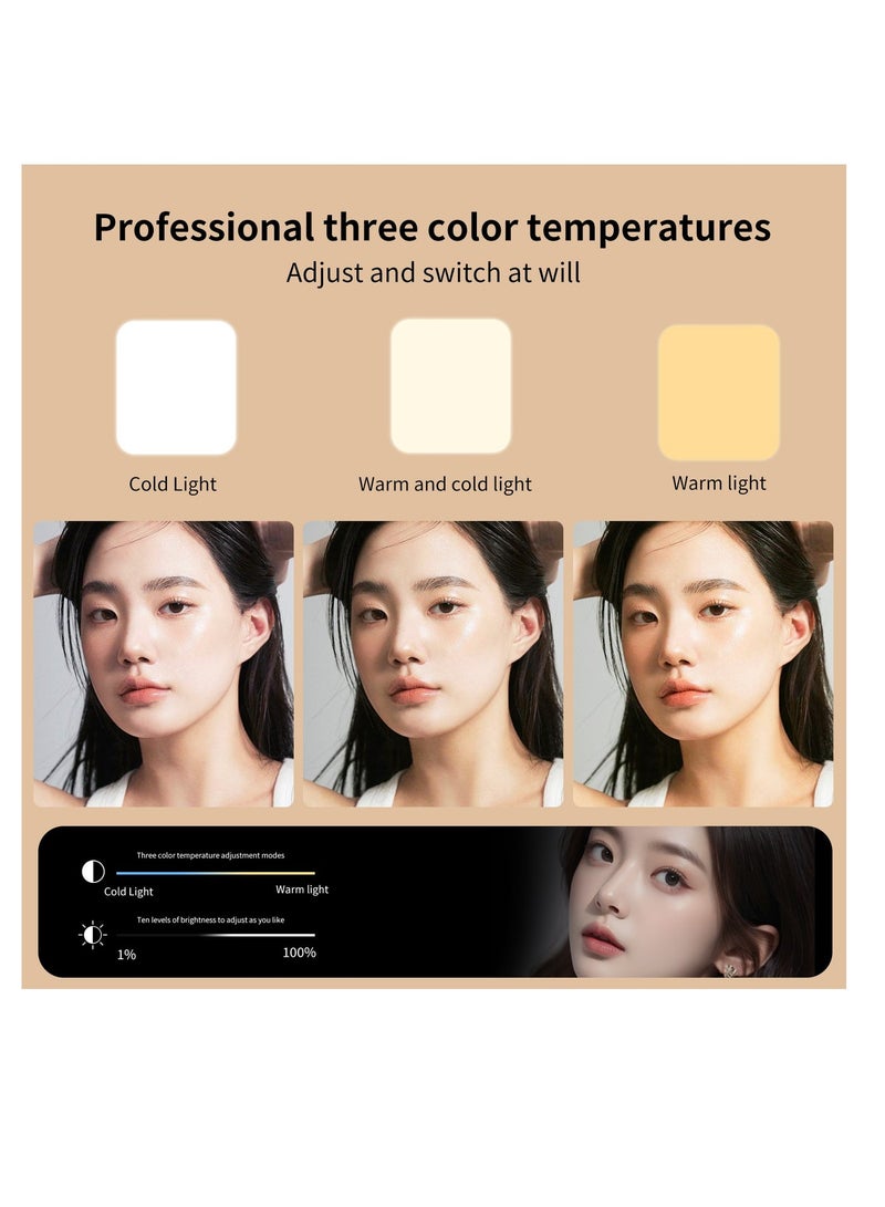 في ار اي جي مصباح سيلفي مغناطيسي، 128 مصباح LED قابل لإعادة الشحن مع مشبك هاتف/حذاء بارد، 3 أوضاع إضاءة قابلة للتعديل لمشبك ضوء الهاتف لماج سيف، تيك توك، تسجيل الفيديو، البث المباشر، المكياج، الكاميرا، الكمبيوتر المحمول - Image 5