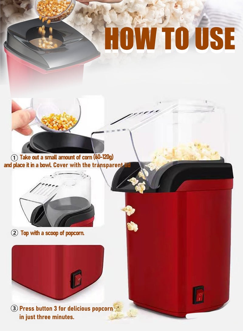 TOP Hot Air Popcorn Machine 1200w, Quick To Complete Healthy Food In 2-3 Minutes 1.8 L 1200.0 W JYDQ-01H Red - Image 4