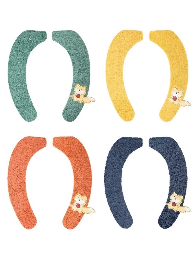 4 Pairs of Adorable Washable Toilet Seat Cushions - Soft, Comfortable, and Universal Covers for Enhanced Comfort and Hygiene. - Image 1