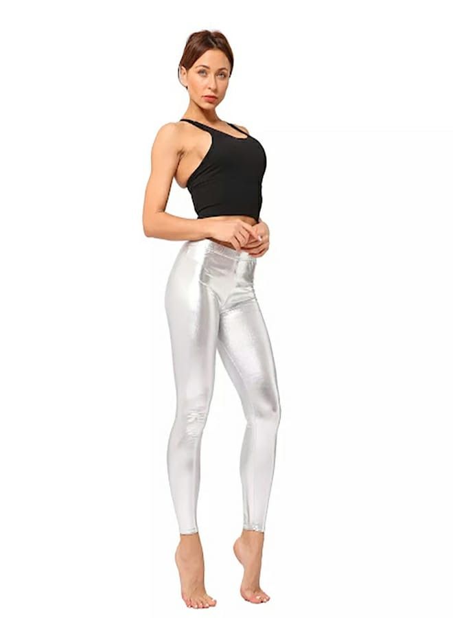 Ghils Women's High Waist Stretch Leather Leggings - Image 2