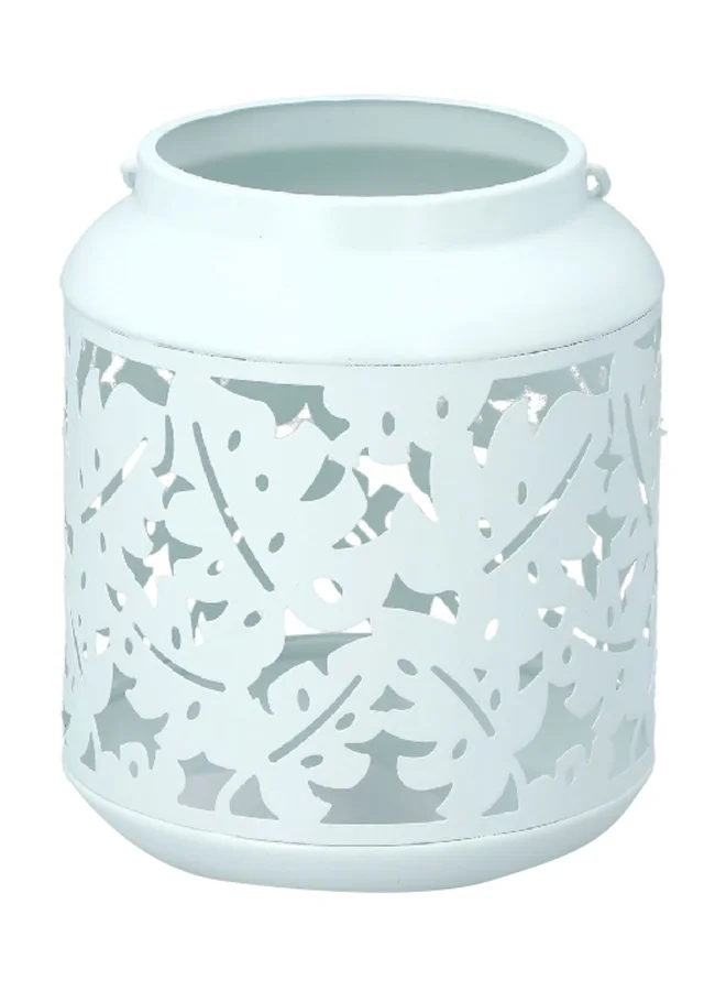 serene Decorative Metal Elegant Greenery Metal Lantern Light Blue 19 x 16 x 16 cm 30-190A1086